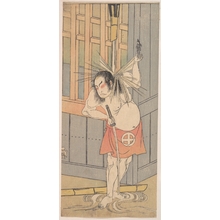 勝川春章: The Third Otani Hiroji as a Man Clothed Only with a Red Apron - メトロポリタン美術館