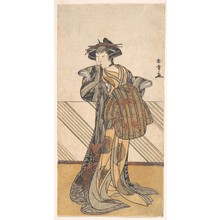 勝川春章: The Fourth Iwai Hanshiro as a Courtesan Dressed in a Pink Kimono - メトロポリタン美術館