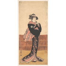 勝川春章: The Third Azuma Tozo as a Woman in a Black Kimono - メトロポリタン美術館