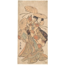 勝川春章: The First Nakamura Tomijuro as a Woman Dancing in a Shosa Act - メトロポリタン美術館