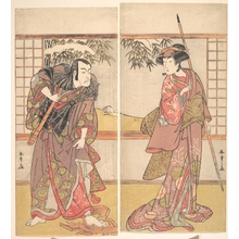 Katsukawa Shunsho: Osagawa Tsuneyo II in the Role of Oishi and Ichikawa Danjuro V in the Role of Honzo - Metropolitan Museum of Art