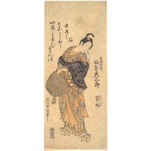 石川豊信: Bandô Hikosaburô II Dressed as a Komuso and Carrying the Flute and Hat - メトロポリタン美術館
