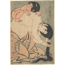喜多川歌麿: Yamauba Combing Her Hair and Kintoki - メトロポリタン美術館