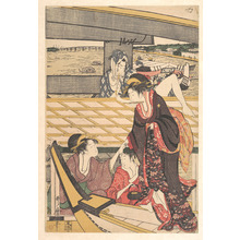 Kitagawa Utamaro: Pleasure Parties in Boats on the Sumida River under the Ryogoku Bridge - Metropolitan Museum of Art