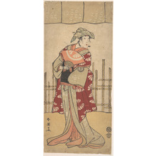 勝川春英: The Third Segawa Kikunojo as a Woman Standing, Holding a Fan - メトロポリタン美術館