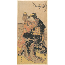 勝川春英: The Fourth Iwai Hanshiro as a Woman Holding a Crystal Ball and Dancing on the Bank of a Stream - メトロポリタン美術館