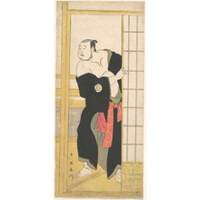 勝川春英: Asao Tamesaburo as a Stout Man with a Green Kimono - メトロポリタン美術館