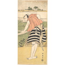 勝川春英: Onoe Matsusuke as a Man Standing on a Path through Rice Fields - メトロポリタン美術館
