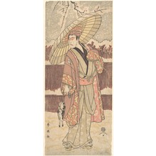 勝川春英: The Fourth Matsumoto Koshiro as a Man Walking under an Umbrella - メトロポリタン美術館