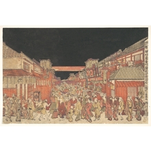 Utagawa Toyoharu: Sakaichô Fukiyachô Kaomise Yoshibai no Zu - Metropolitan Museum of Art
