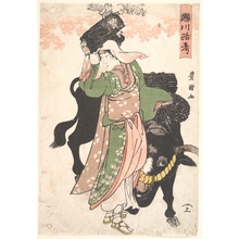 歌川豊国: The Actor Segawa Roko as the Woodseller Ohara Leading an Ox - メトロポリタン美術館