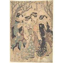 Utagawa Toyokuni I: Four Women Passing a Group of Trees - Metropolitan Museum of Art