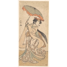 勝川春章: The Third Segawa Kikunojo as a Woman Dancing in a Shosa Act - メトロポリタン美術館