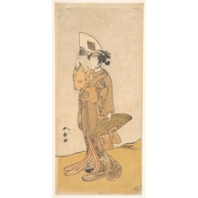 勝川春章: Nakamura Matsue II as a Woman Standing on a Hill - メトロポリタン美術館
