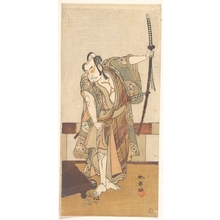 勝川春章: The Third Otani Hiroji as a Samurai of High Rank Standing in a Room - メトロポリタン美術館