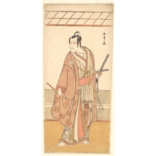 Japanese Print "The Actor Ichikawa Danjuro V as a Samurai Attired in a Purple Haori (Coat)" by Katsukawa Shunsho, 勝川春章 (Katsukawa Shunshô (Japanese, 1726–1792))