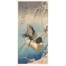 Utagawa Hiroshige: Mallard and Snow-covered Reeds - Metropolitan Museum of Art