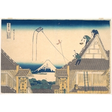 Katsushika Hokusai: Mitsui Shop at Surugachô in Edo (Edo Surugachô Mitsui mise ryaku zu), from the series Thirty-six Views of Mount Fuji (Fugaku sanjûrokkei) - Metropolitan Museum of Art