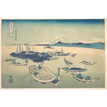 葛飾北斎: Tsukudajima in Musashi Province (Buyô Tsukudajima), from the series Thirty-six Views of Mount Fuji (Fugaku sanjûrokkei) - メトロポリタン美術館