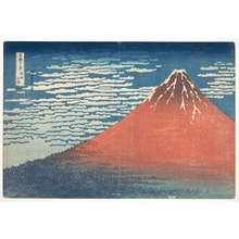 葛飾北斎: South Wind, Clear Sky (Gaifû kaisei), also known as Red Fuji, from the series Thirty-six Views of Mount Fuji (Fugaku sanjûrokkei) - メトロポリタン美術館