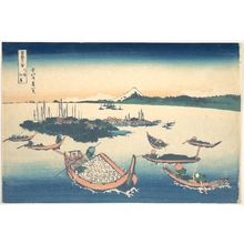 Katsushika Hokusai: Tsukudajima in Musashi Province (Buyô Tsukudajima), from the series Thirty-six Views of Mount Fuji (Fugaku sanjûrokkei) - Metropolitan Museum of Art