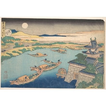 葛飾北斎: Moonlight on the Yodo River (Yodogawa), from the series Snow, Moon, and Flowers (Setsugekka) - メトロポリタン美術館