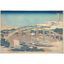 Katsushika Hokusai: Yahagi Bridge at Okazaki on the Tôkaidô (Tôkaidô Okazaki Yahagi no hashi), from the series Remarkable Views of Bridges in Various Provinces (Shokoku meikyô kiran) - Metropolitan Museum of Art