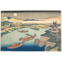 Katsushika Hokusai: Moonlight on the Yodo River (Yodogawa), from the series Snow, Moon, and Flowers (Setsugekka) - Metropolitan Museum of Art