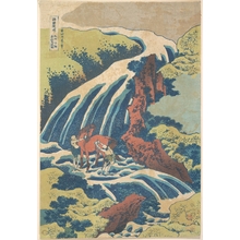 Katsushika Hokusai: The Waterfall Where Yoshitsune Washed His Horse at Yoshino in Yamato Province (Washû Yoshino Yoshitsune uma arai no taki), from the series A Tour of Waterfalls in Various Provinces (Shokoku taki meguri) - Metropolitan Museum of Art