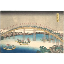 Katsushika Hokusai: Tenman Bridge at Settsu Province (Sesshû Tenmanbashi), from the series Remarkable Views of Bridges in Various Provinces (Shokoku meikyô kiran) - Metropolitan Museum of Art