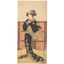 勝川春好: The Fourth Iwai Hanshiro as a Woman in a Black Kimono - メトロポリタン美術館