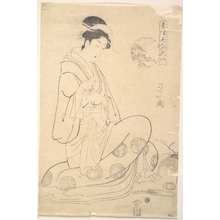 Hosoda Eishi: Konosato of Takeya Seated, Holding an Incense Burner - Metropolitan Museum of Art