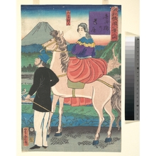 Utagawa Yoshitora: Twilight, Looking at Wild Geese Flying Down Toward Yoshida Bridge - Metropolitan Museum of Art