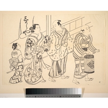 Okumura Masanobu: A Man Attended by a Servant Carrying a Lantern - Metropolitan Museum of Art