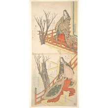 屋島岳亭: Two Court Ladies Admire the Cherry Trees - メトロポリタン美術館