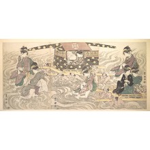 Utagawa Toyokuni I: Fair Travellers Fording the River Oi - Metropolitan Museum of Art