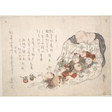 Kita Bunsei: Hotei Opening His Bag which Is Full of Small Boys - Metropolitan Museum of Art