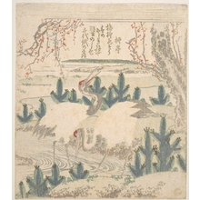 Unknown: Cranes Among Young Pines Near a Stream - Metropolitan Museum of Art