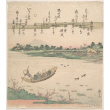 渓斉英泉: Boat Ferrying Across River - メトロポリタン美術館