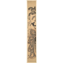Torii Kiyomitsu: A Tall Young Man Carrying a Bamboo Rake Over His Left Shoulder - Metropolitan Museum of Art