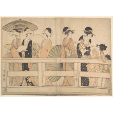 Kitagawa Utamaro: Enjoying the Cool Evening Breeze on and under the Bridge - Metropolitan Museum of Art