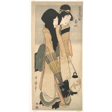 喜多川歌麿: Two Women Walking at Night - メトロポリタン美術館