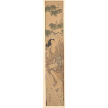 Suzuki Harunobu: Young Woman Climbing a Ladder - Metropolitan Museum of Art