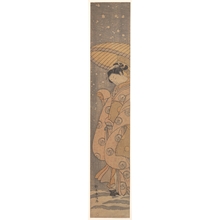 Suzuki Harunobu: Beauty under an Umbrella in the Snow - Metropolitan Museum of Art