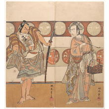 勝川春章: The Actors Ichikawa Yaozo III and Nakamura Sukegoro II - メトロポリタン美術館