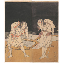 勝川春章: Duel Scene from the Kabuki Drama, 