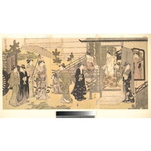 Hosoda Eishi: A Disguised Scene from The Tale of Genji (Fûryû Yatsushi Genji), Chapter 33, “Wisteria Leaves (Fuji no uraba)” - Metropolitan Museum of Art