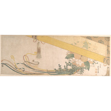 Katsushika Hokusai: Basket of Flowers with Bamboo Blind - Metropolitan Museum of Art