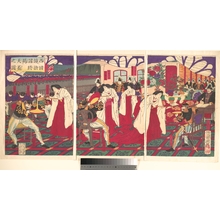 豊原周延: A View of the Generals who Pacified Western Japan, Receiving the Emperor's Gift Cups - メトロポリタン美術館