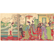 Toyohara Chikanobu: A Contest of Beauties among the Cherry Blossoms - Metropolitan Museum of Art